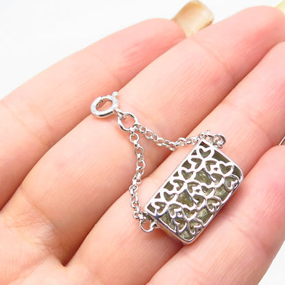 925 Sterling Silver Lady's Purse Charm Pendant