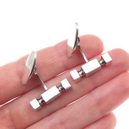 Willy H. Jacob Kromar 830S Silver Vintage Denmark Modernist Oxidized Cufflinks
