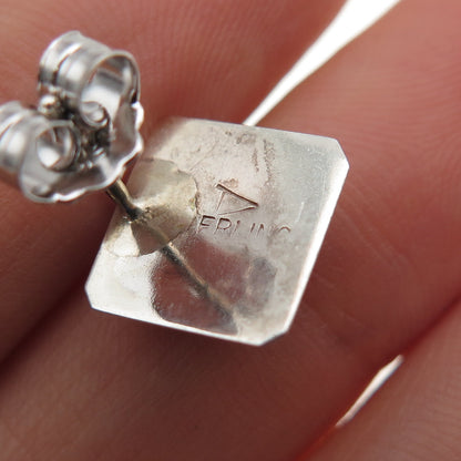 Annie Chapo Navajo Old Pawn Sterling Silver Vintage Black Onyx Tribal Earrings