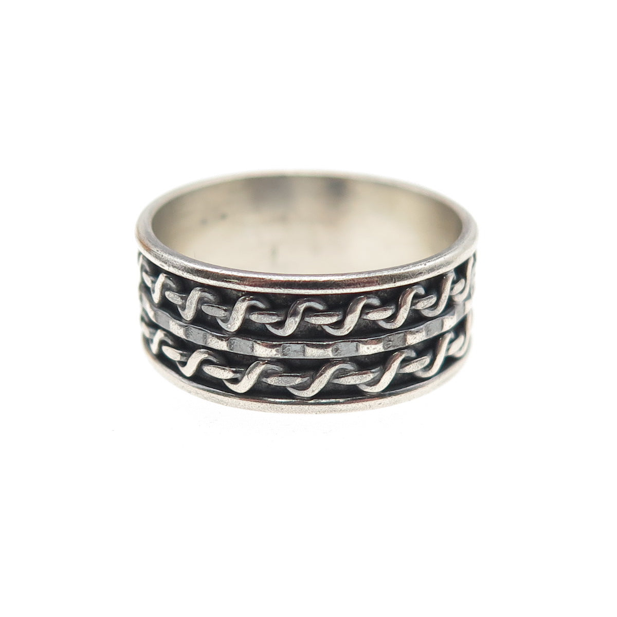 925 Sterling Silver Vintage Wire Oxidized Band Ring Size 6.5