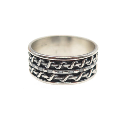 925 Sterling Silver Vintage Wire Oxidized Band Ring Size 6.5
