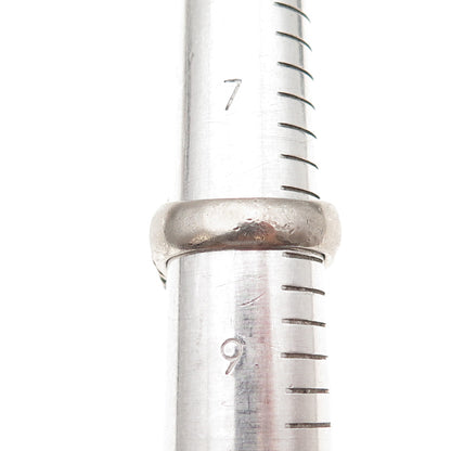 925 Sterling Silver Vintage Modernist Hammered Woven Oxidized Ring Size 8.25