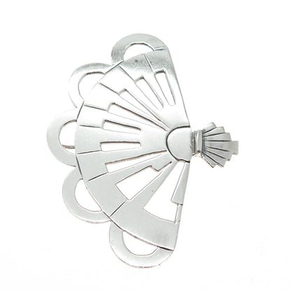 SIG Joseph Esposito 925 Sterling Silver Vintage Modernist Fan Pendant