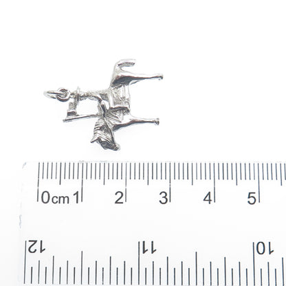 925 Sterling Silver Antique Royal Canadian Mounted Police Horse Mini Pendant
