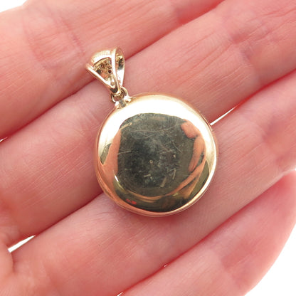 925 Sterling Silver Gold Plated Real Diamond Clover Locket Charm Pendant