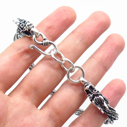 925 Sterling Silver Vintage Twisted Liquid Multi-Strand Link Bracelet 7.5"