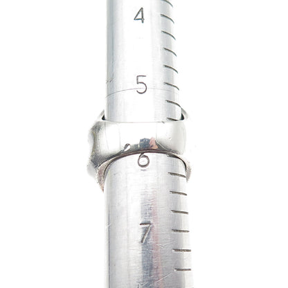 925 Sterling Silver Vintage Mexico Modernist Oxidized Statement Ring Size 6