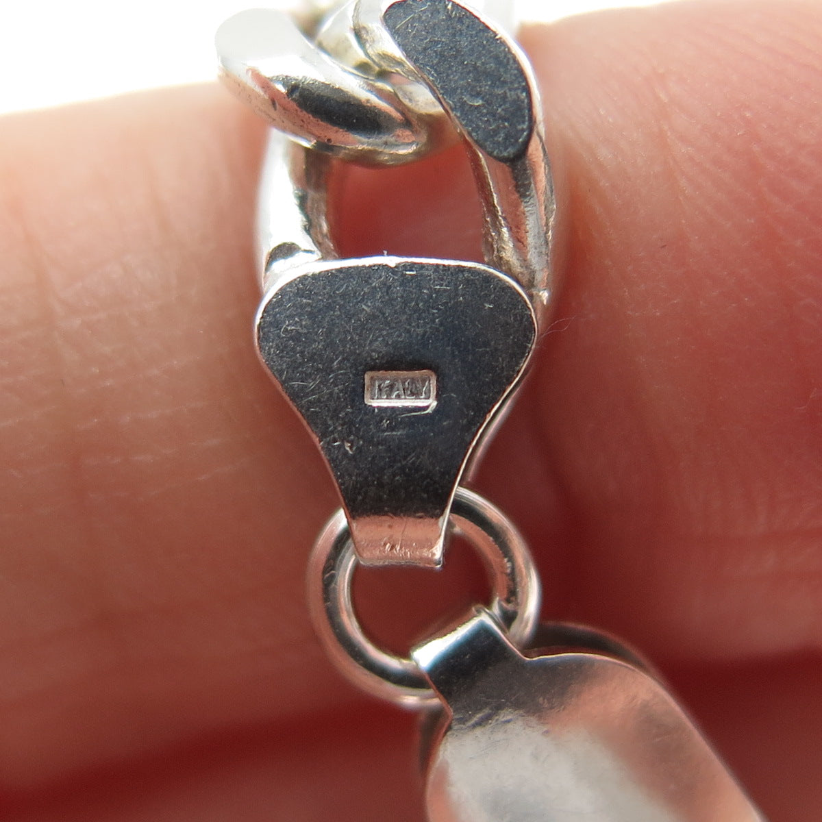925 Sterling Silver Vintage Italy Figaro Chain Necklace 20"