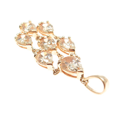 ROSS SIMONS 925 Sterling Silver Gold Plated Champagne-Color C Z Pendant