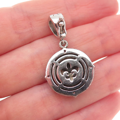 Judith Ripka 925 Sterling Silver Round-Cut C Z Letter D Initial Charm Pendant