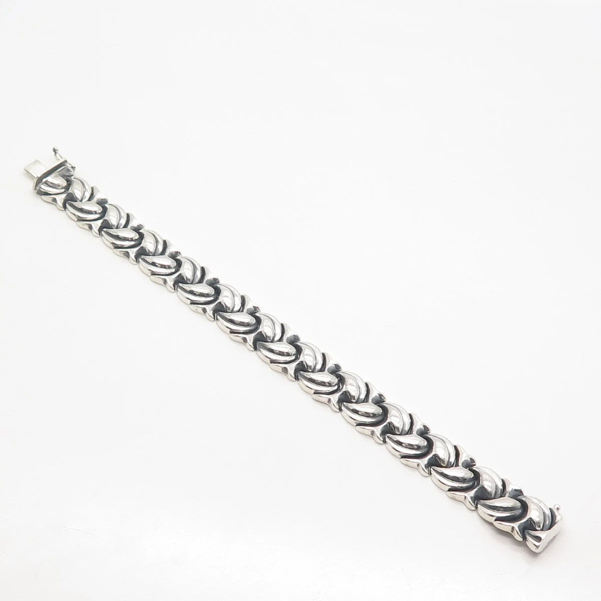 925 Sterling Silver Vintage Turkey Fancy Link Bracelet 7.25"
