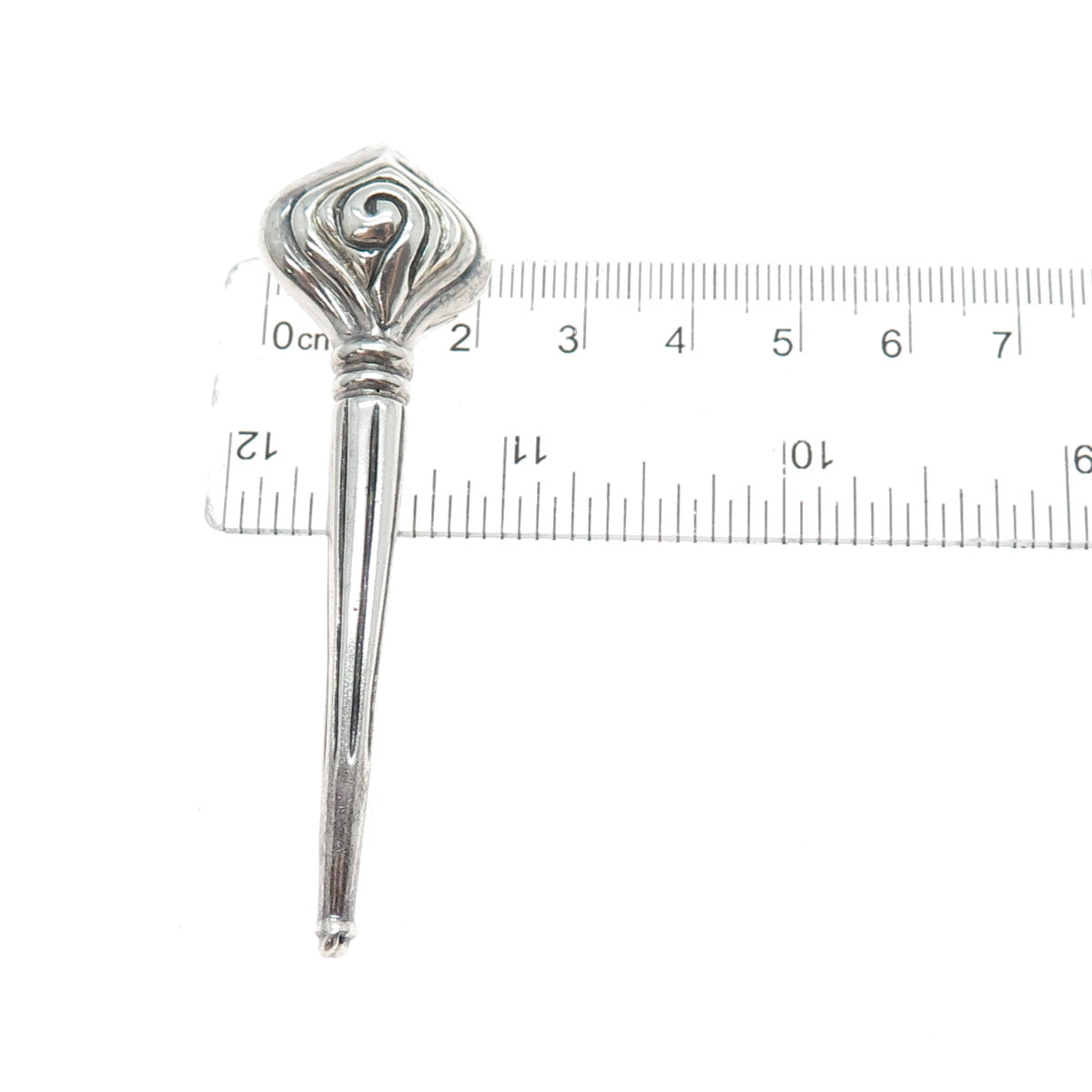 ZINA 925 Sterling Silver Vintage Torch Oxidized Pin Brooch