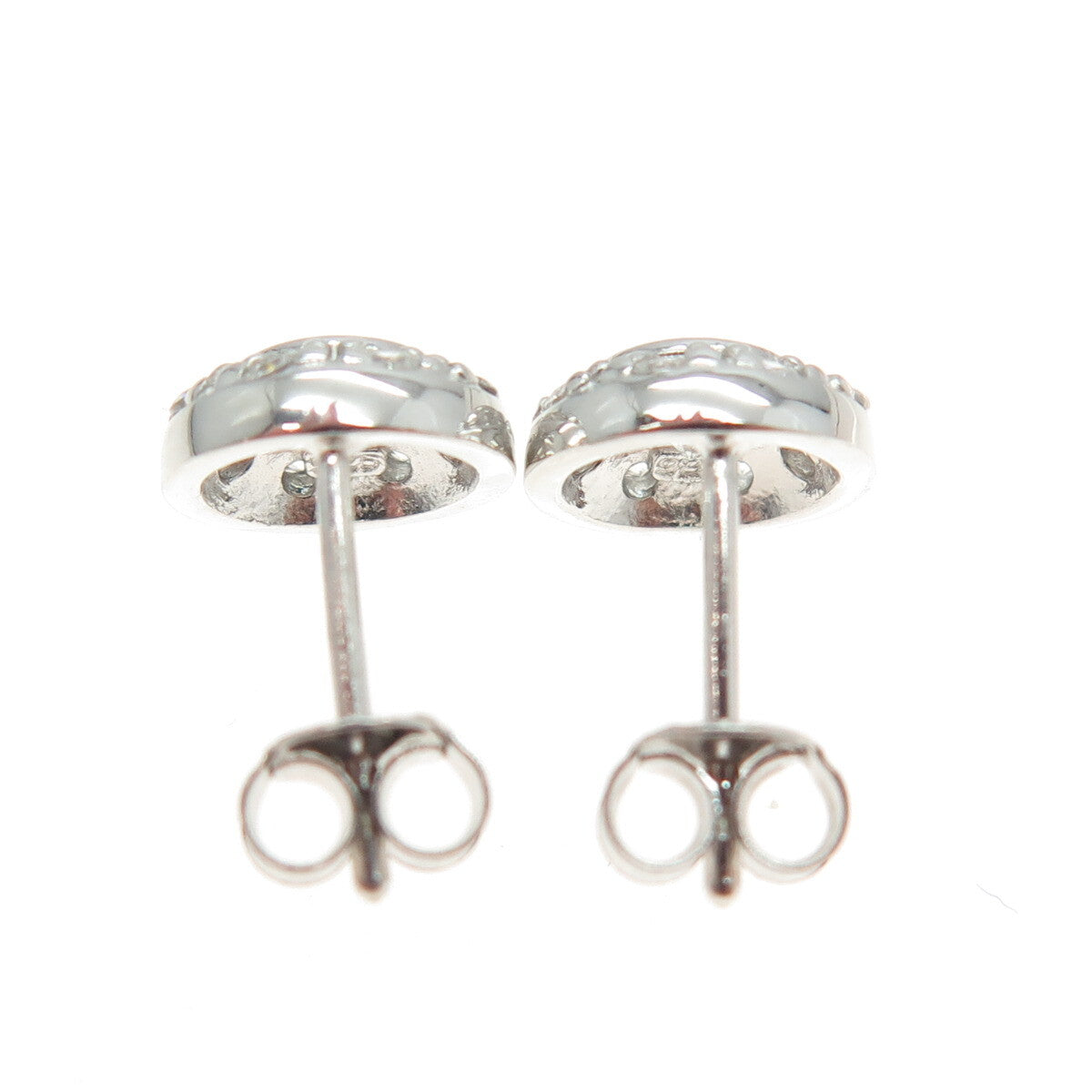 925 Sterling Silver Round-Cut C Z Sparkle Stud Earrings
