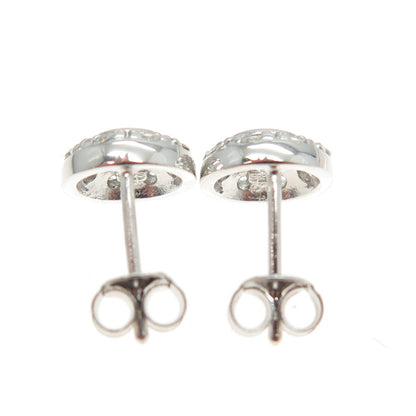 925 Sterling Silver Round-Cut C Z Sparkle Stud Earrings