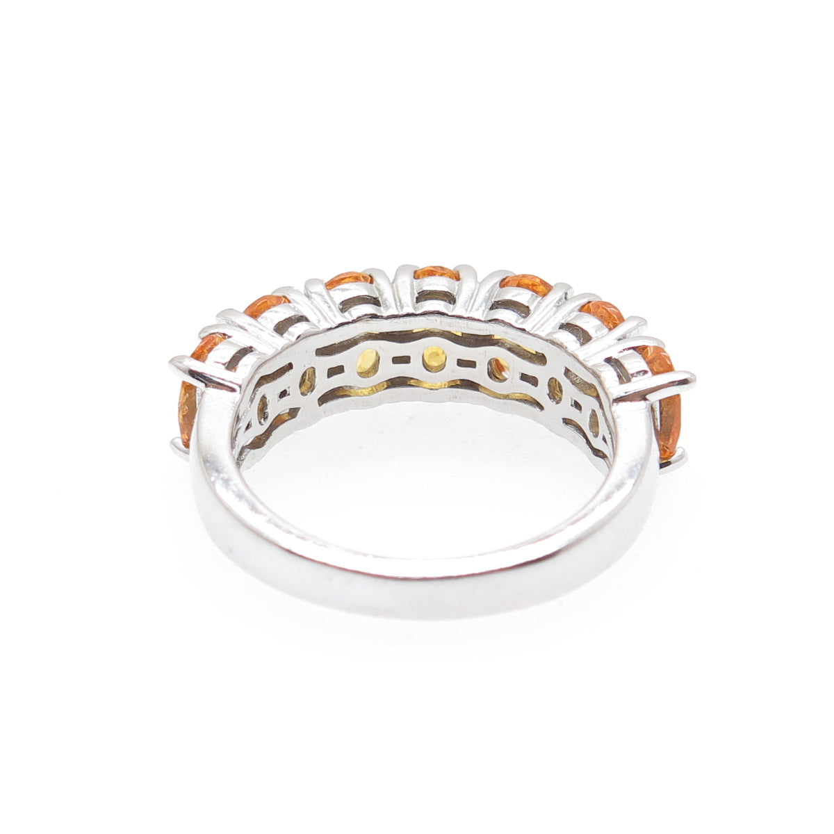 925 Sterling Silver Real Oval-Cut Citrine Ring Size 6.25