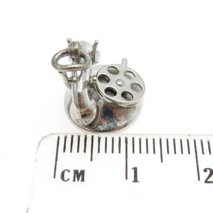 925 Sterling Silver Antique Art Deco "I Love You" Rotary Telephone Pendant