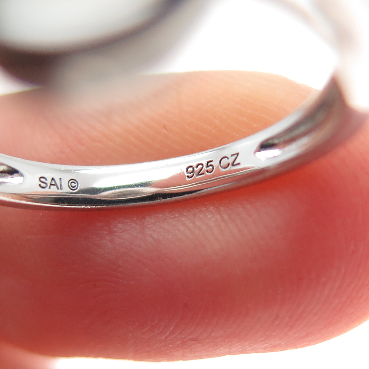 SAI 925 Sterling Silver Round-Cut C Z Swirl Promise Ring Size 7.25