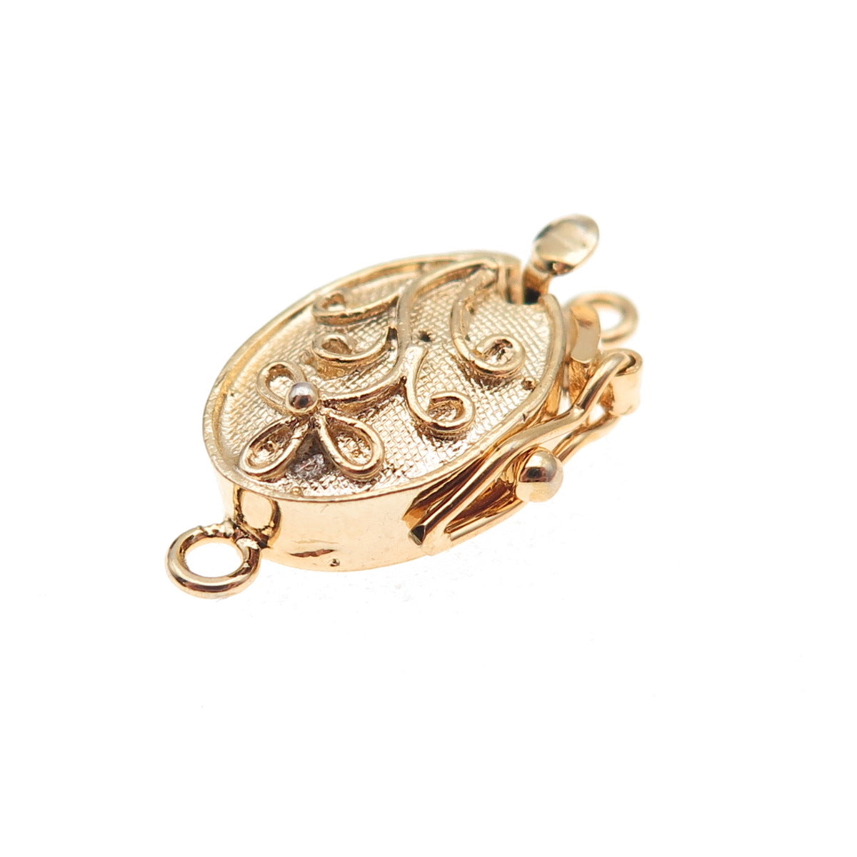 925 Sterling Silver Gold Plated Vintage Bracelet Necklace Floral Box Lock Clasp