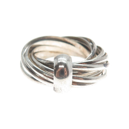 925 Sterling Silver Vintage Multi-Band Interlocked Ring Size 7.75