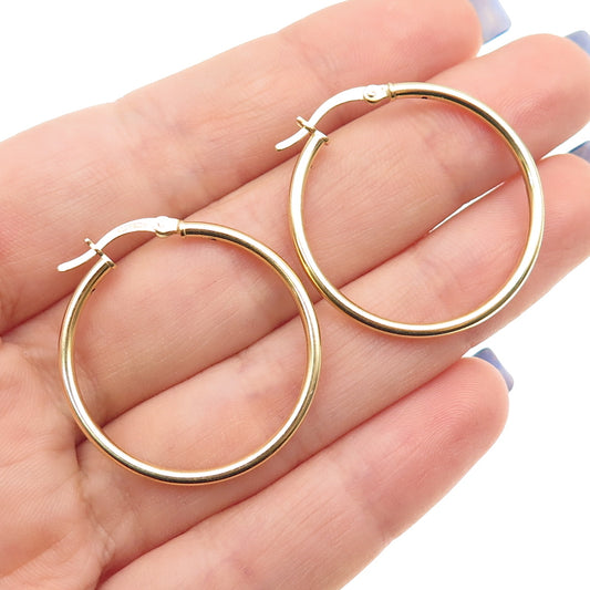 925 Sterling Silver Gold Plated Hoop Earrings