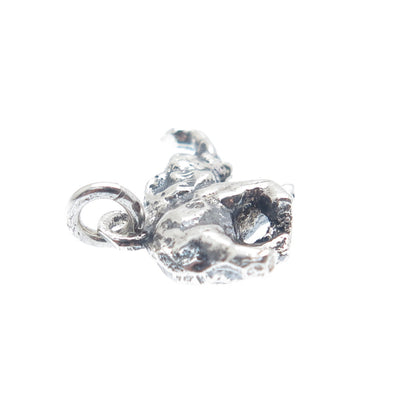 925 Sterling Silver Vintage Elephant Oxidized Minimalist Charm Pendant