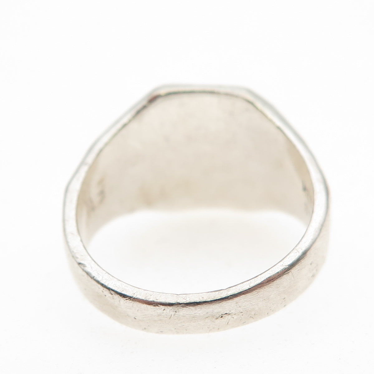 Metal Arts 925 Sterling Silver Antique Art Deco Oxidized Signet Ring Size 6