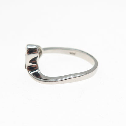 925 Sterling Silver Round-Cut Champagne C Z Modernist Heart Ring Size 6