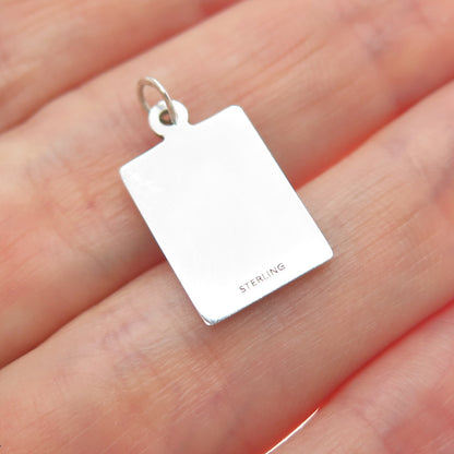 925 Sterling Silver Red Enamel Comes Close To Me Minimalist Charm Pendant