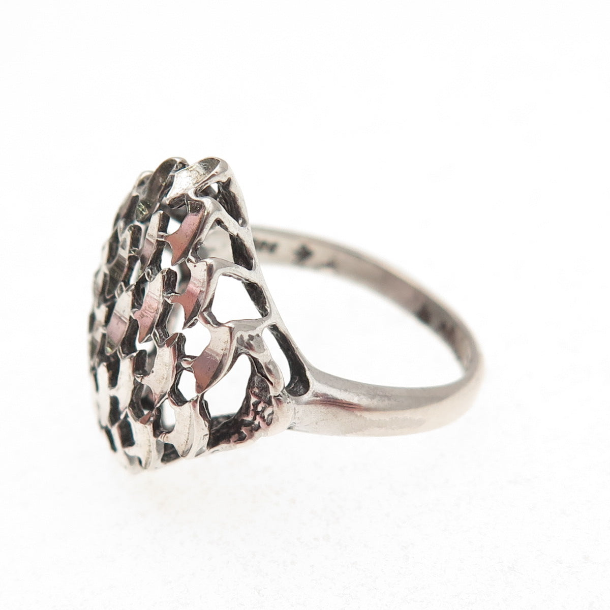 Lisa Lee Creations 925 Sterling Silver Vintage Modernist Petal Ring Size 6