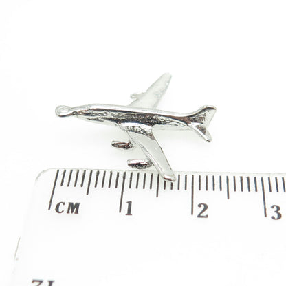 925 Sterling Silver Vintage Airplane Pendant