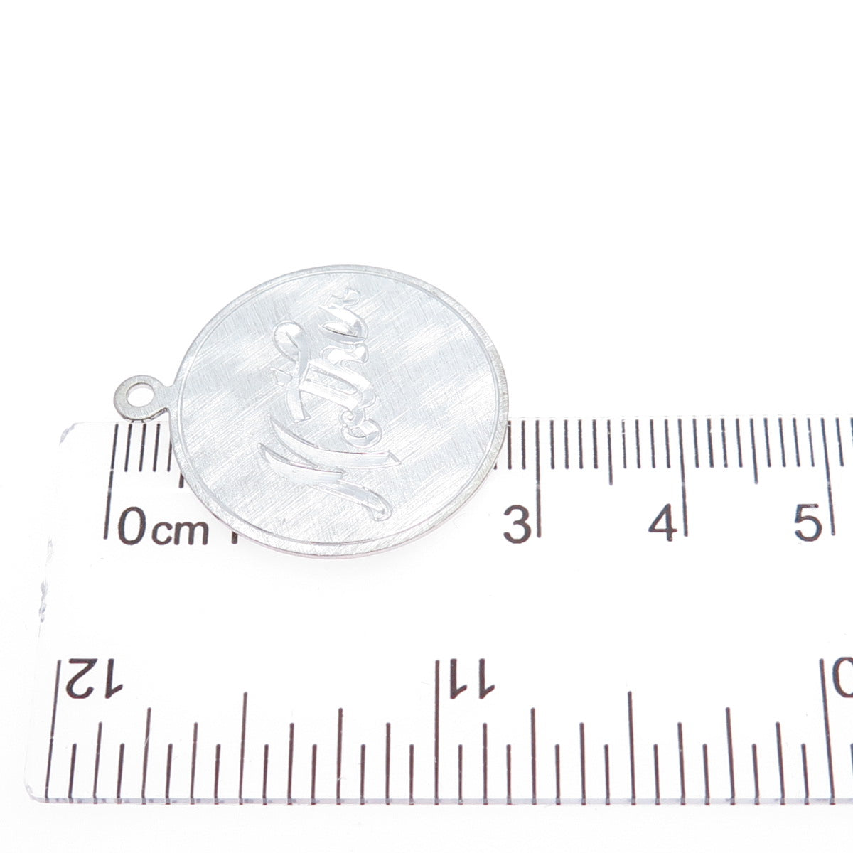 925 Sterling Silver Vintage Engraved Mother Round Tag Charm Pendant