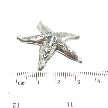 BEAU 925 Sterling Silver Antique Art Deco Starfish Pin Brooch