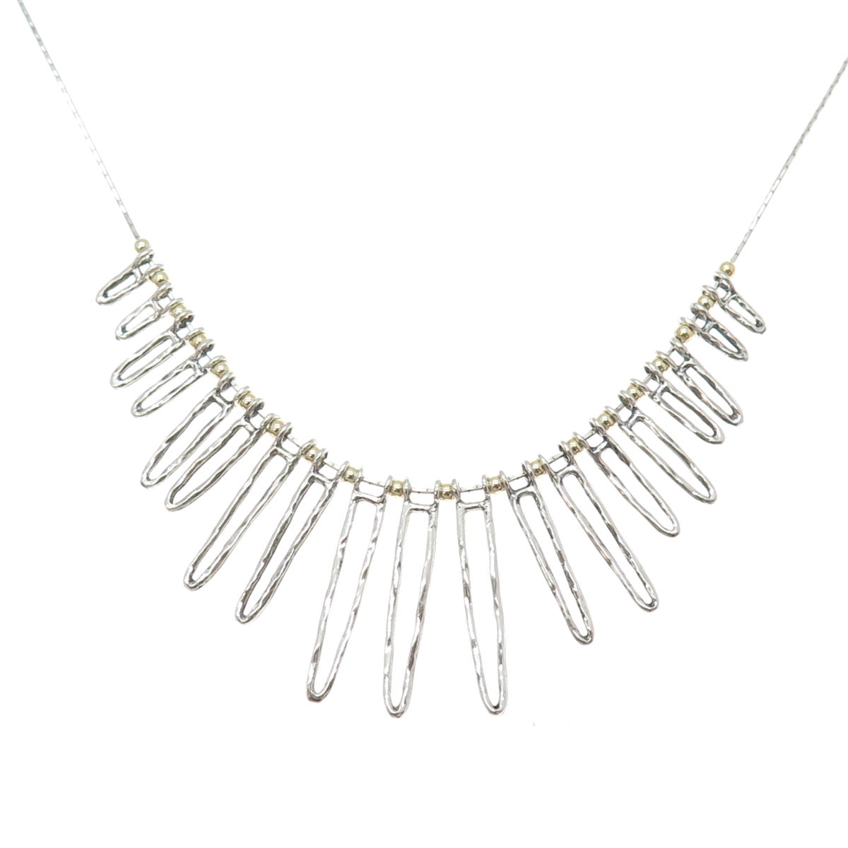 OR PAZ PZ 925 Sterling Silver Vintage Israel Modernist Chain Necklace 16-18"