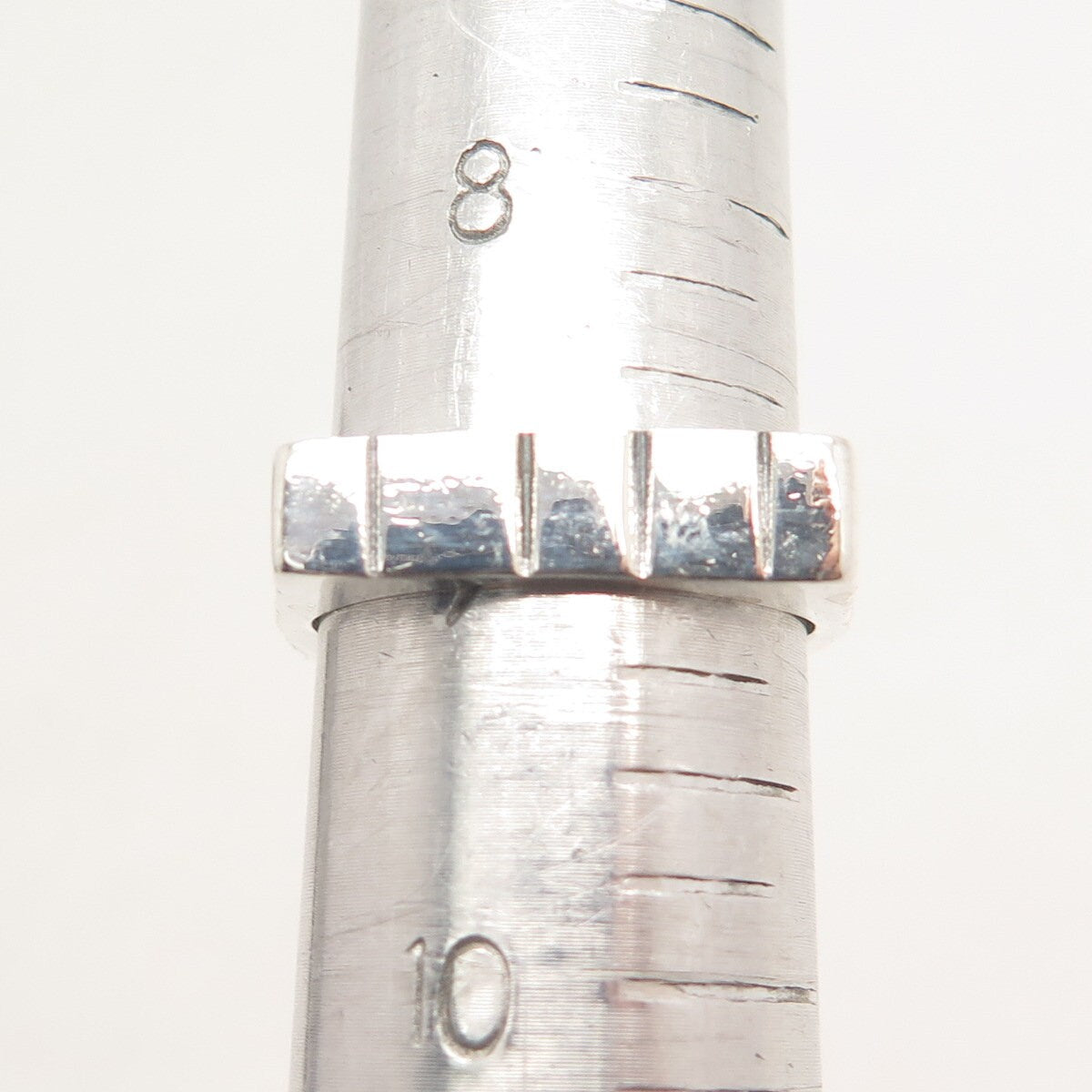 925 Sterling Silver Vintage Etched Band Ring Size 9