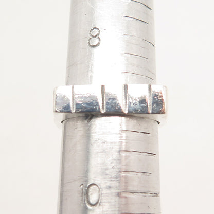 925 Sterling Silver Vintage Etched Band Ring Size 9