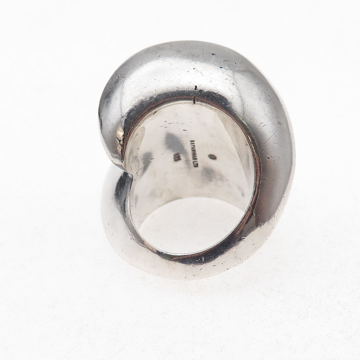 Bayanihan 925 Sterling Silver Vintage Modernist Oxidized Statement Ring Size 9