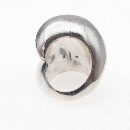 Bayanihan 925 Sterling Silver Vintage Modernist Oxidized Statement Ring Size 9