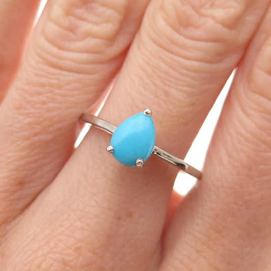 Chuck Clemency 925 Sterling Silver Real Sleeping Beauty Turquoise Ring Size 9