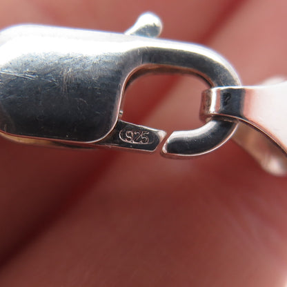 925 Sterling Silver Vintage Italy Figaro Link Bracelet 8"