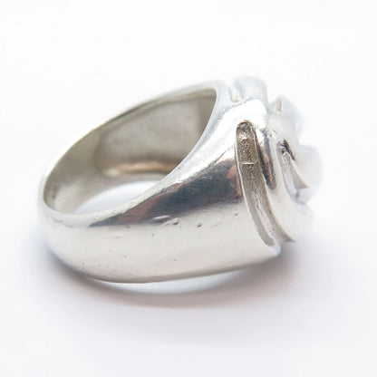 925 Sterling Silver Vintage Ribbed Domed Ring Size 6