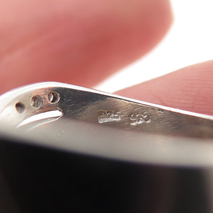 925 Sterling Silver Real London Blue & White Topaz Multi-Row Ring Size 7.5