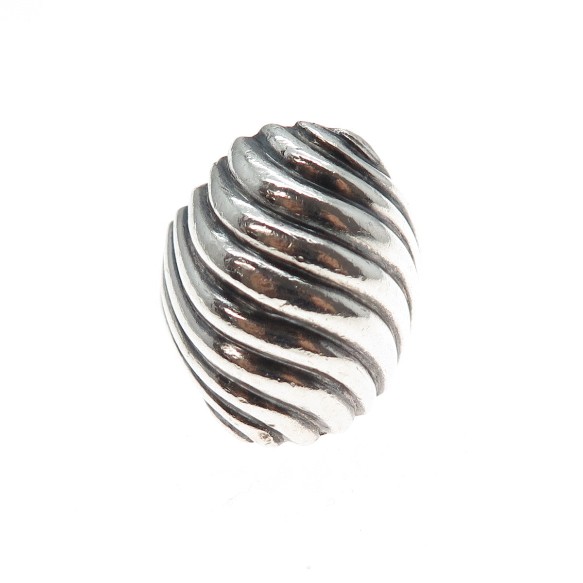 925 Sterling Silver Vintage Mexico Modernist Ribbed Oxidized Ring Size 8.75