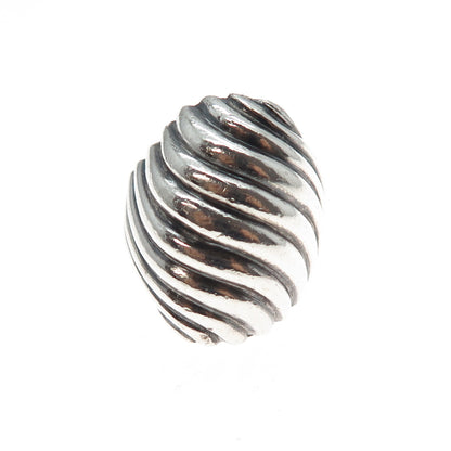 925 Sterling Silver Vintage Mexico Modernist Ribbed Oxidized Ring Size 8.75
