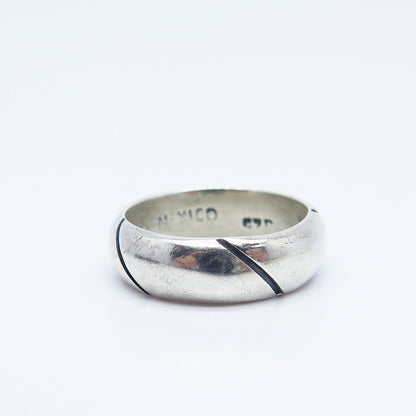 925 Sterling Silver Vintage Mexico Classic Band Ring Size 6.25