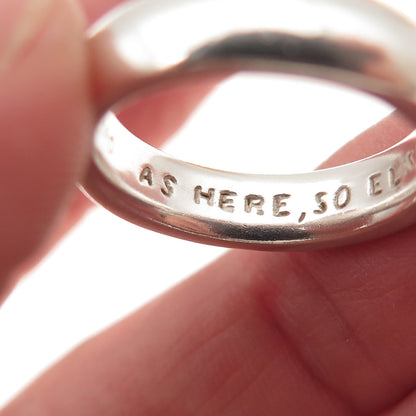 Me & Ro 925 Sterling Silver Vintage As Here, So Elsewhere Band Ring Size 5.5