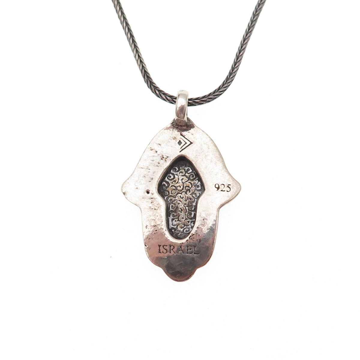 Silpada 925 Sterling Silver Vintage Hamsa Oxidized Spiga Chain Necklace 16"