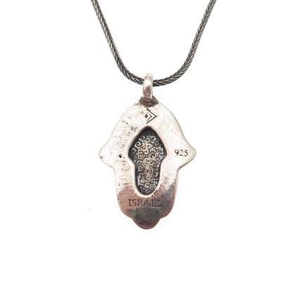 Silpada 925 Sterling Silver Vintage Hamsa Oxidized Spiga Chain Necklace 16"