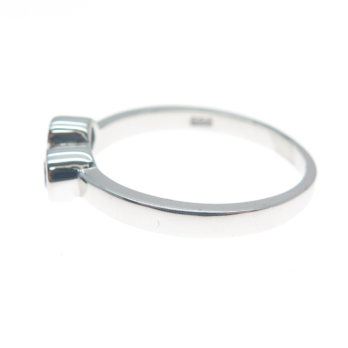 925 Sterling Silver Round-Cut Purple C Z Ring Size 8