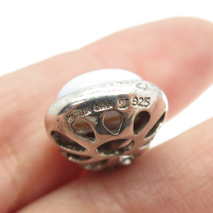 MICHELLE ALBALA 925 Sterling Silver Real Agate Drop Cable Chain Necklace 20"