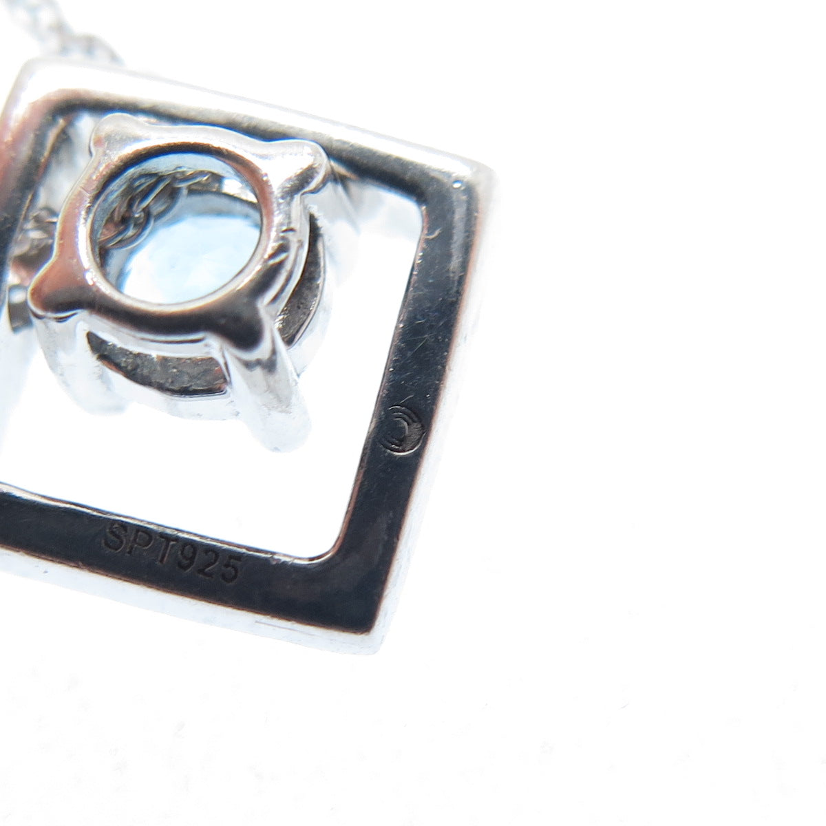 925 Sterling Silver Real Blue Topaz & C Z Singapore Chain Necklace 19"